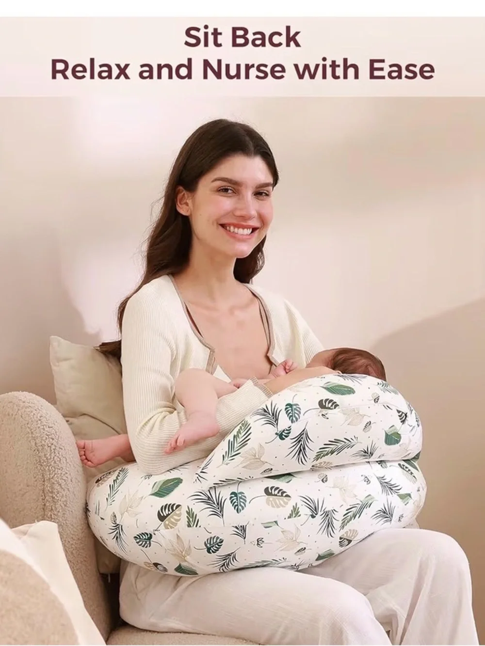 NWT - Momcozy - Nursing Pillow with Lemon Print - Yellow & Blue